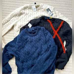 NWT (2) navy & cream JCrew Sweaters